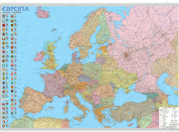 Європа. Політична карта. 1:5 400 000