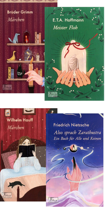 Бумажная книга «Folio World’s Classics in German (комплект из 4 книг)», авторов Братья Гримм, Вильгельм Гауф, Фридрих Ницше - фото №1