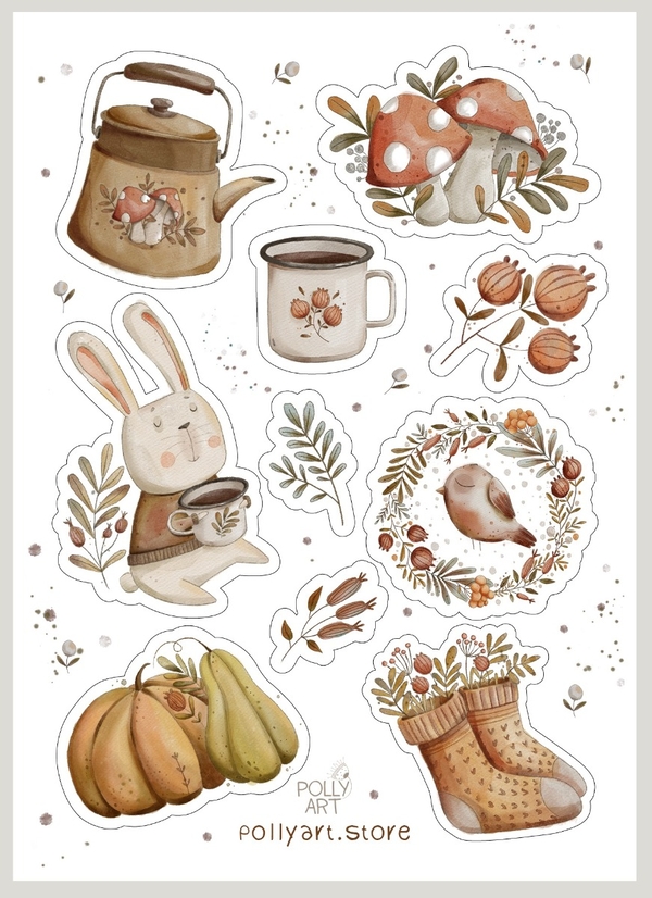 «Стікерпак PollyArt Осінній настрій», бренда PollyArt - фото №1