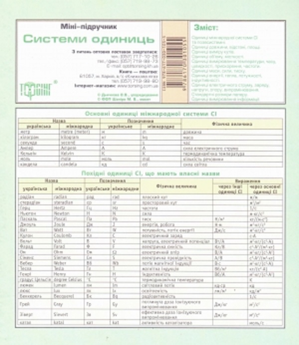 [object Object] «Системи одиниць» - фото №1