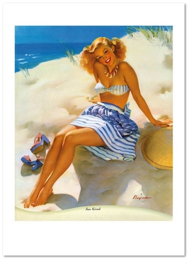 «Открытка Gil Elvgren — Sun Kissed (GE29)», бренда Artistic Card - фото №1