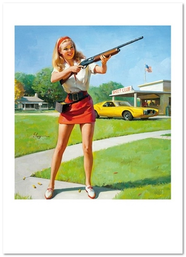 «Открытка Gil Elvgren — Skeet Club, NAPA calendar illustration (GE37)», бренда Artistic Card - фото №1