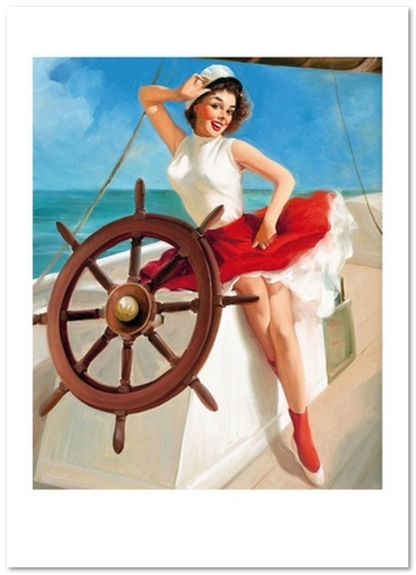  «Открытка Gil Elvgren — Sailor Girl (GE43)», бренда Artistic Card - фото №1