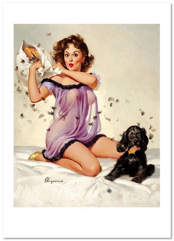 «Листівка Gil Elvgren — Ticklish Situation (GE44)», бренду Artistic Card - фото №1