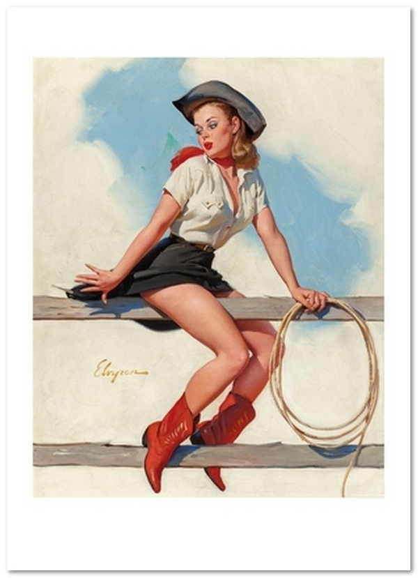  «Открытка Gil Elvgren — Hi-Ho, Silver, Brown & Bigelow calendar illustration (GE46)», бренда Artistic Card - фото №1