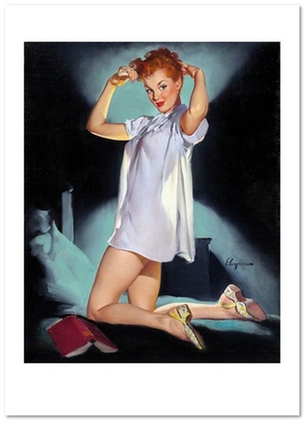 «Открытка Gil Elvgren — Rest Assured, Brown & Bigelow calendar illustration (GE47)», бренда Artistic Card - фото №1