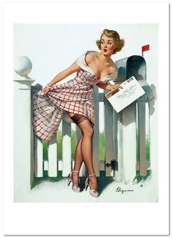 «Открытка Gil Elvgren — Miss Sylvania's Mishap (GE61)», бренда Artistic Card - фото №1