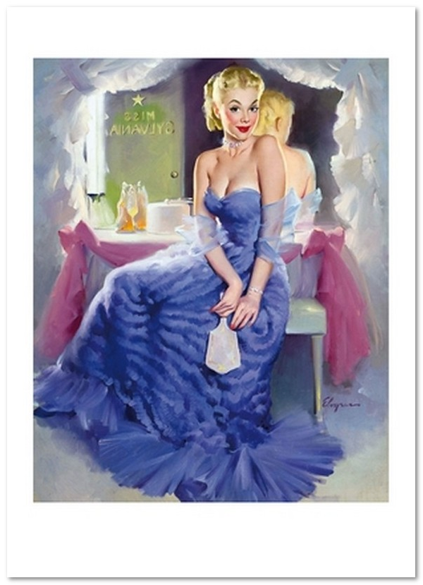 «Открытка Gil Elvgren — Miss Sylvania Backstage, Brown & Bigelow calendar illustration (GE63)», бренда Artistic Card - фото №1