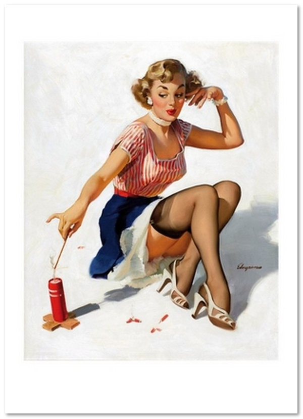 «Открытка Gil Elvgren — Looking for Trouble (GE70)», бренда Artistic Card - фото №1