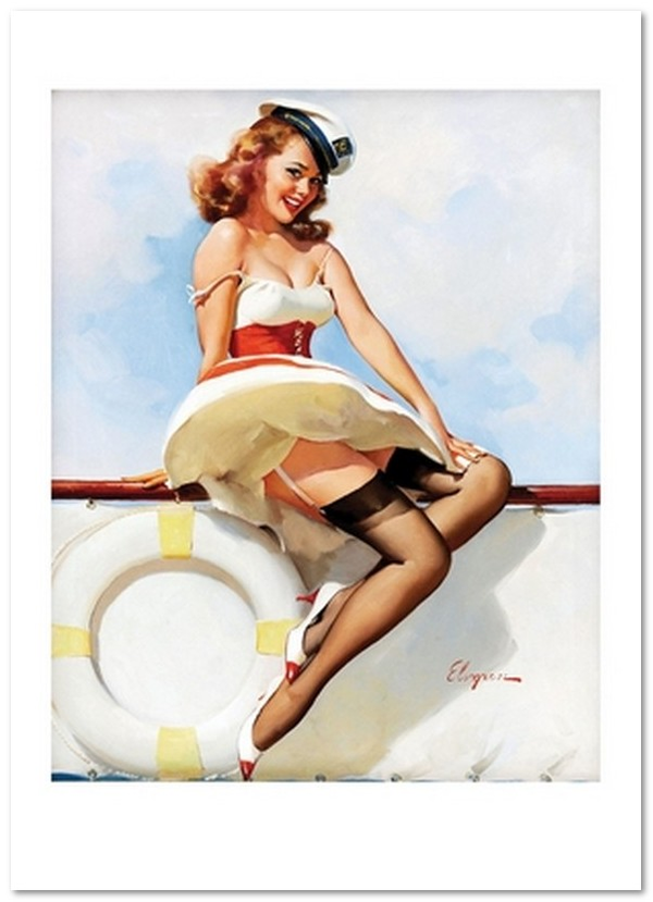 «Открытка Gil Elvgren — Untitled (Sailor Girl) (GE79)», бренда Artistic Card - фото №1