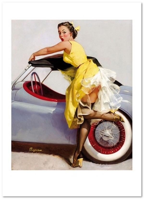  «Открытка Gil Elvgren — Cover Up, Brown & Bigelow calendar illustration (GE91)», бренда Artistic Card - фото №1