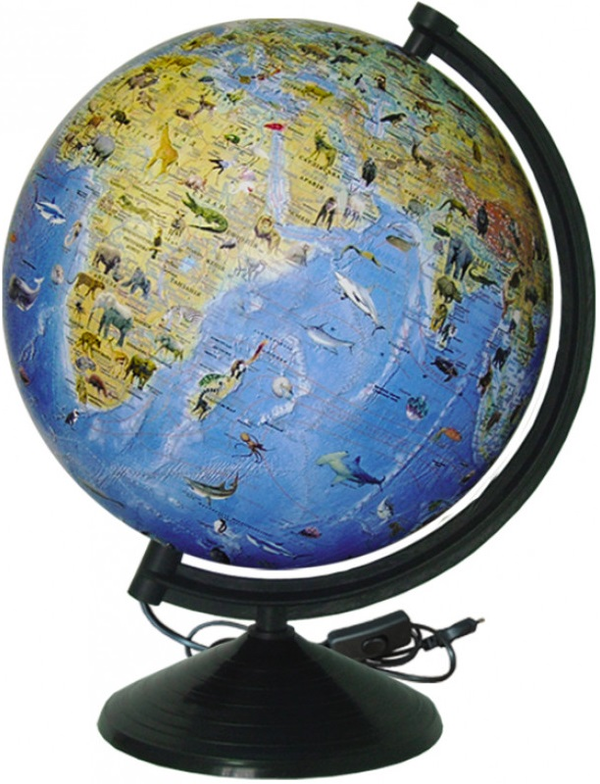 Книга Глобус Фізичний з тваринами з підсвічуванням...