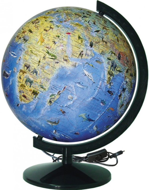 Книга Глобус Загальногеографічний з тваринами з підсвічуванням...