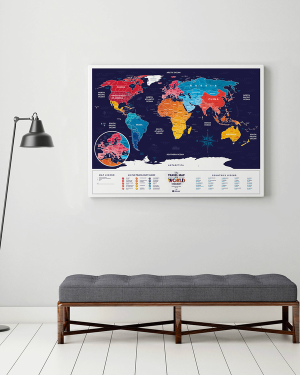  «Скретч карта мира 1DEA.me Travel Map Holiday World на английском языке (HW)», бренда 1DEA.me - фото №1