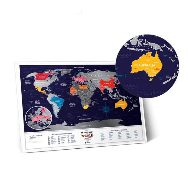  «Скретч карта мира 1DEA.me Travel Map Holiday World на английском языке (HW)», бренда 1DEA.me - фото №1
