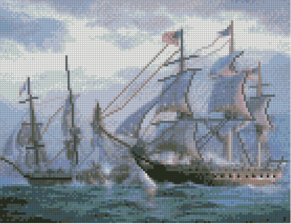  «Набор алмазной мозаики Strateg Морская баталия 30х40 см (HX331)», бренда Strateg - фото №1