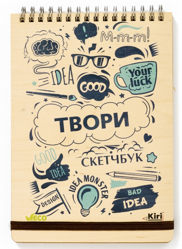  «Еко-блокнот "Ідея" (дерево, лінійка)», бренду Kiri sketch - фото №1