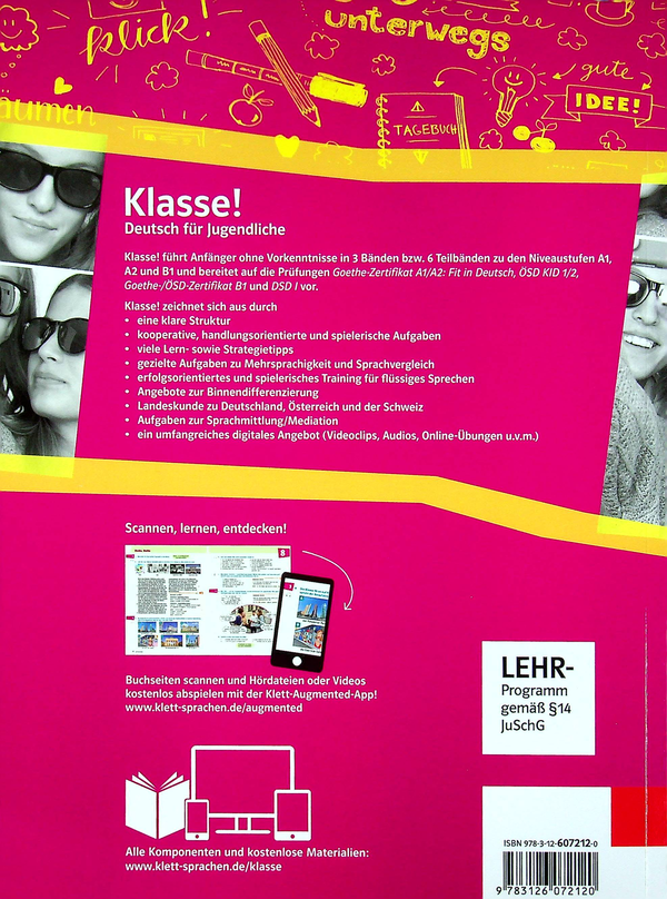 Бумажная книга «Klasse! B1.2 Deutsch fur Jugendliche Kursbuch mit Audios und Videos», авторов Таня Майр-Зибер, Сара Флир, Ют Койтан, Беттина Швигер - фото №1