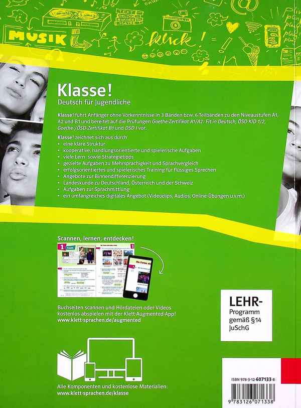 Паперова книга «Klasse! A2.1 Kursbuch mit Audios und Videos», авторів Таня Майр-Зібер, Уте Койтан, Сара Флір, Беттіна Швігер - фото №1