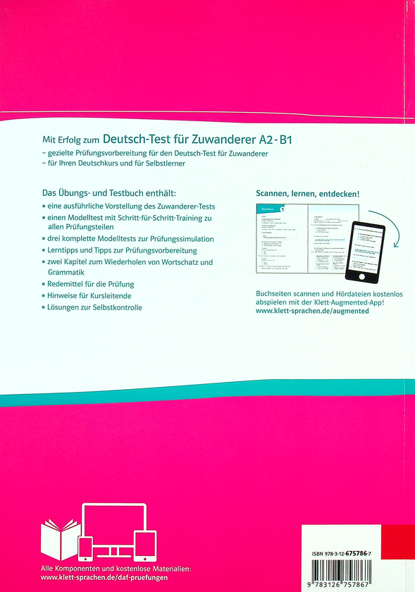 Паперова книга «Mit Erfolg zum Deutsch-Test fur Zuwanderer. Test- und Ubungsbuch mit 2 Audio», автор Ганс-Юрген Хантшель - фото №1