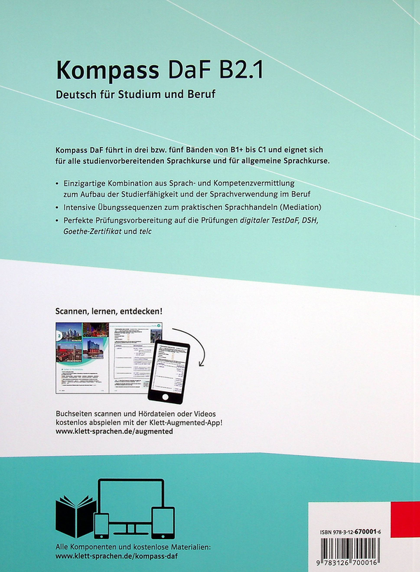 Бумажная книга «Kompass DaF B2.1 Kurs- und Übungsbuch mit Audios und Videos», авторов Фридерик Джин, Бригит Браун, Надя Фюгерт, Ильза Сандер, Клаус Мауч, Даниэла Шмайзер - фото №1