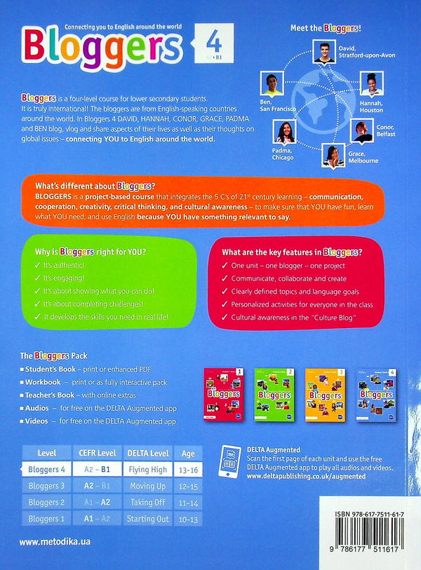 Бумажная книга «Bloggers 4 (B1) Student's Book», автор Лаура Бродбент - фото №1