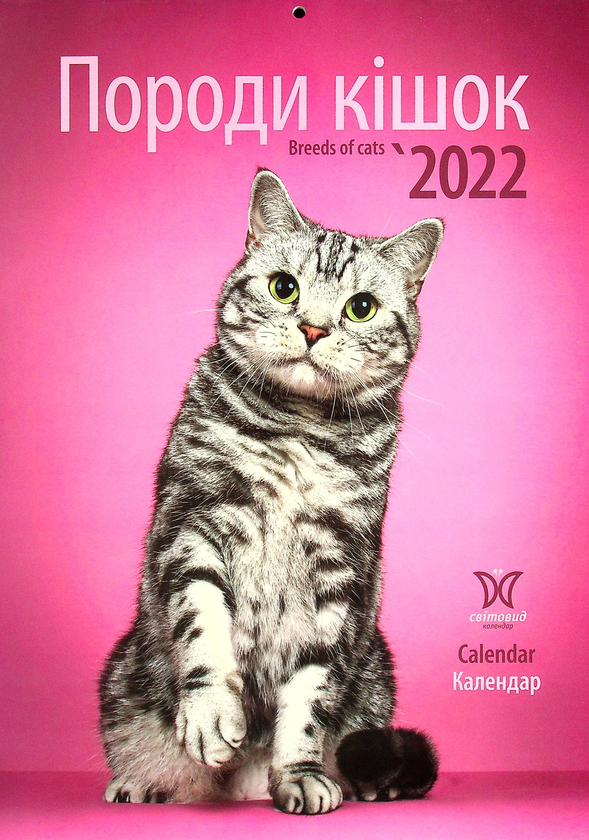Книга Календар на 2022. Світовид. Породи кішок