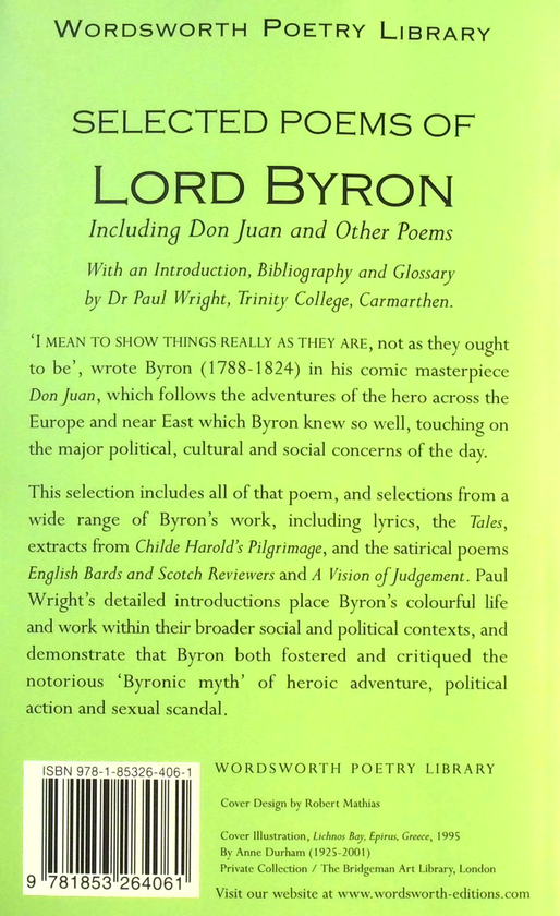 [object Object] «Selected Poems of Lord Byron», автор Джордж Байрон - фото №2 - мініатюра