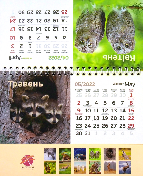 Бумажная книга «Календар настільний перекидний на 2022. Дика природа» - фото №1