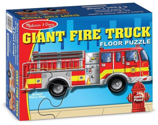  «Напольный пазл Melissa & Doug Большая пожарная машина 24 элемента (MD10436)», бренда Melissa & Doug - фото №1