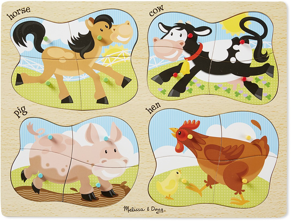  «Деревянные пазлы 4 в 1 Melissa & Doug Ферма (MD9858)», бренда Melissa & Doug - фото №1