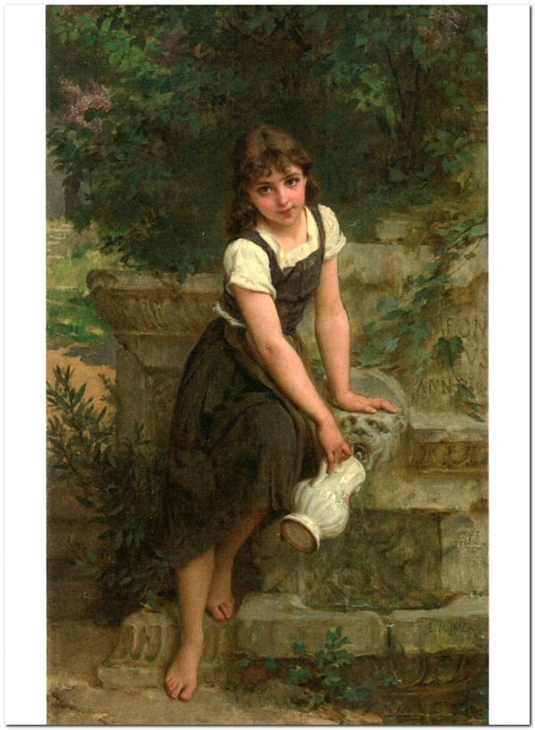  «Открытка Emile Munier — At the Fountain (EMU05)», бренда Artistic Card - фото №1