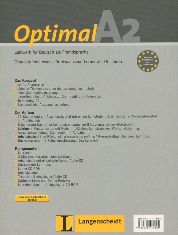 [object Object] «Optimal A2. Arbeitsbuch. Lehrwerk Fur Deutsch Als Fremdsprache (+ CD-ROM)», авторів Лукас Вертеншлаг, Тео Шерлінг, Мартін Міллер, Пол Руш - фото №2 - мініатюра