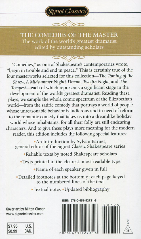 Паперова книга «Four Great Comedies. The Taming of the Shrew. A Midsummer Night's Dream. Twelfth Night. The Tempest», автор Вільям Шекспір - фото №1