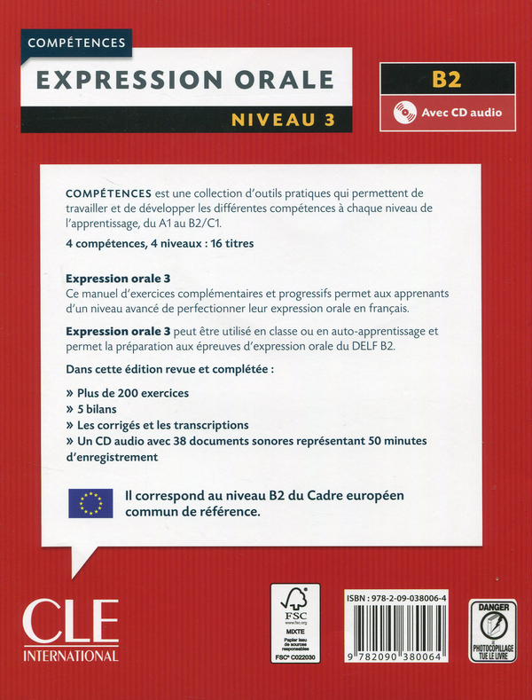 Бумажная книга «Competences 2eme Edition. Expression orale 3. Livre (+ CD-ROM)», автор Мишель Барфети - фото №1