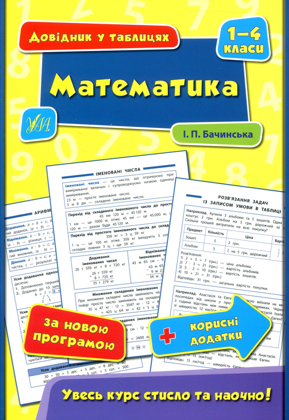 Бумажная книга «Математика. 1-4 класи», автор Инна Бачинская - фото №1
