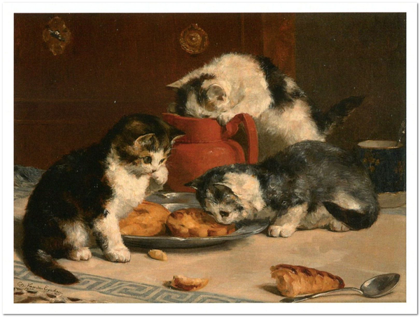  «Открытка Charles van den Eycken — Kittens Take the Afternoon Snack (CE22)», бренда Artistic Card - фото №1