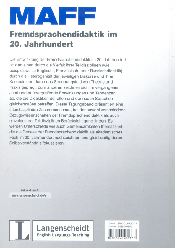 Бумажная книга «Band 15. Fremdsprachendidaktik im 20. Jahrhundert», авторов Сабине Дофф, Анке Вегнер - фото №1