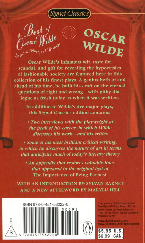 Бумажная книга «The Best Of Oscar Wilde. Selected Plays And Writings», автор Оскар Уайльд - фото №1