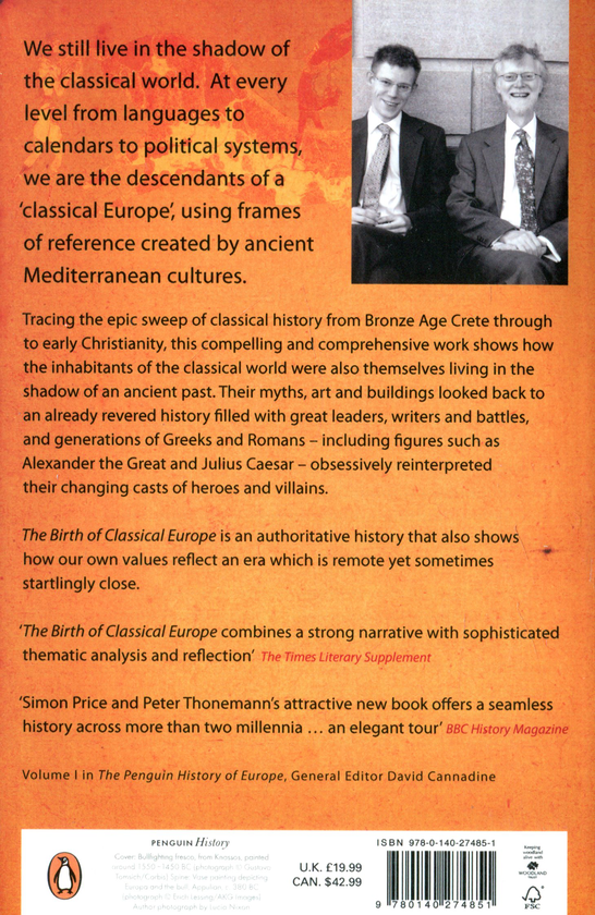 Бумажная книга «The Birth of Classical Europe. A History from Troy to Augustine», авторов Саймон Прайс, Питер Тонманн - фото №1