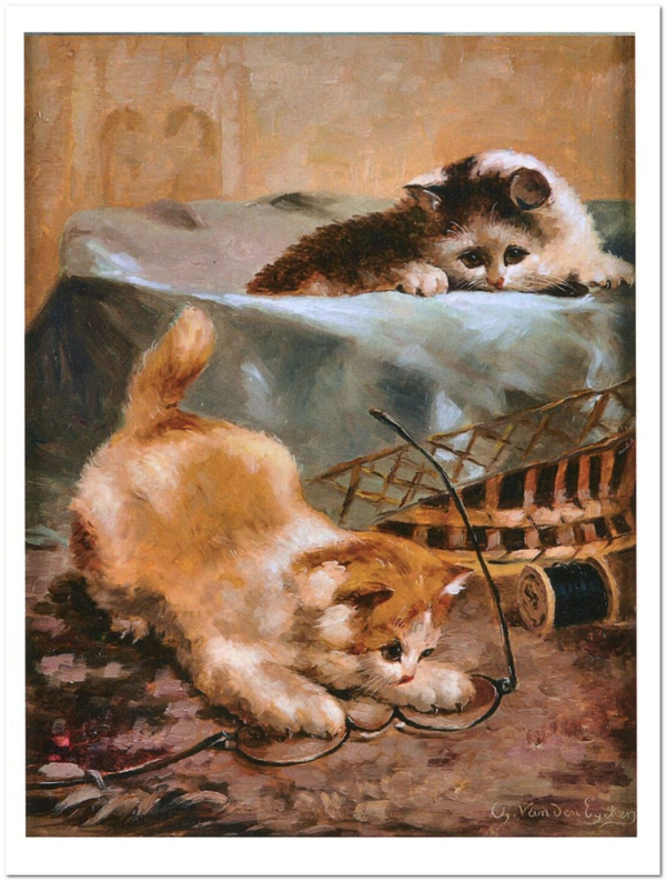  «Открытка Charles van den Eycken — Kittens with Glasses (CE14)», бренда Artistic Card - фото №1