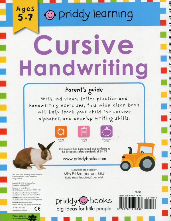 Паперова книга «Wipe Clean Workbook. Cursive Handwriting», автор Міс Бретертон - фото №1