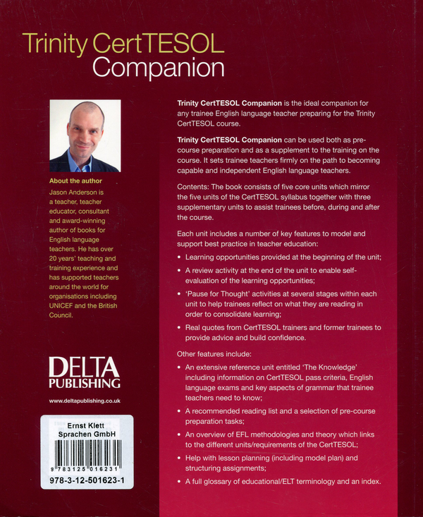 Паперова книга «Trinity CertTESOL Companion. A guide for English language teachers», автор Джейсон Андерсон - фото №1