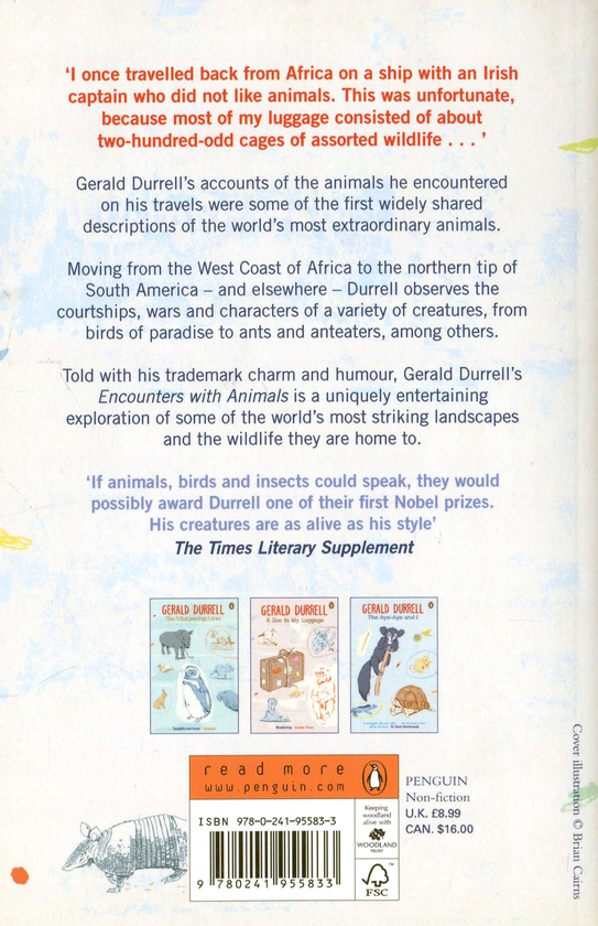 Паперова книга «Encounters with Animals», автор Джеральд Даррелл - фото №1