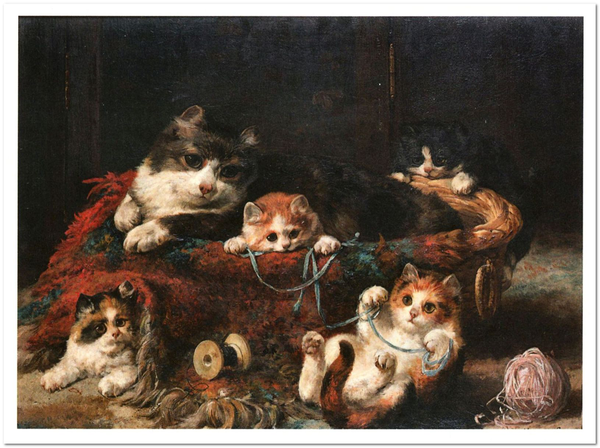 «Открытка Charles van den Eycken — Kittens Playing (CE08) », бренда Artistic Card - фото №1