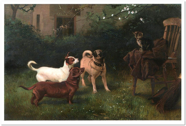 «Открытка Charles Burton Barber — Cat and Dogs Belonging to Queen Victoria (CB12)», бренда Artistic Card - фото №1