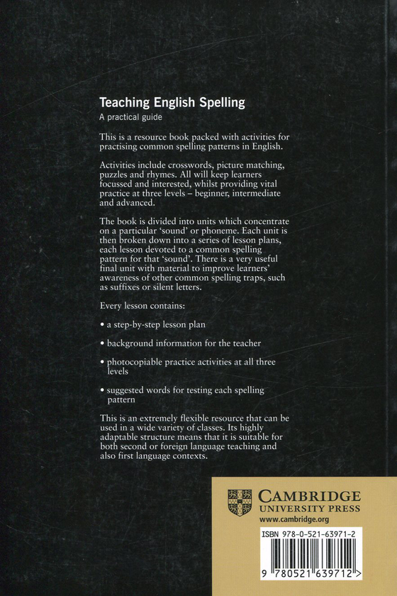 Паперова книга «Teaching English Spelling. A Practical Guide», авторів Рут Шемеш, Шейла Воллер - фото №1
