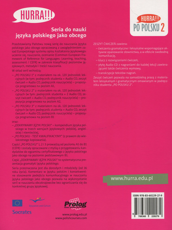 Бумажная книга «Hurra!!! Po Polsku 2 - Zeszyt cwiczen (+ Audio-CD)», авторов Агнешка Буркат, Агнешка Ясинская - фото №1