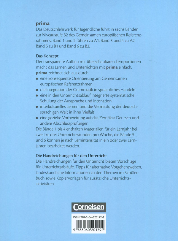 Бумажная книга «Prima В1. Deutsch fur Jugendliche. Band 5. Handreichungen fur den Unterricht», автор Фридерике Джин - фото №1