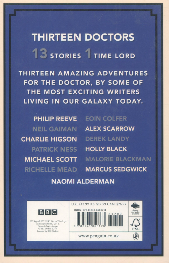 Паперова книга «Doctor Who: Thirteen Doctors 13 Stories», авторів Голлі Блек, Наомі Алдерман, Мелорі Блекман - фото №1